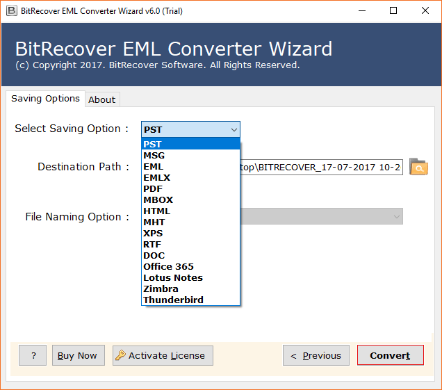 Convert EML file to PDF screenshot