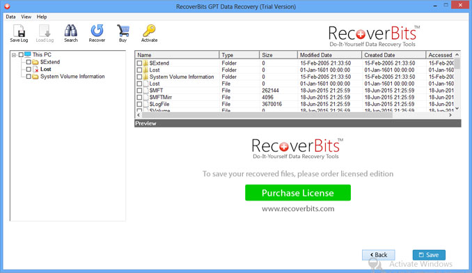 GPT Data Recovery screenshot