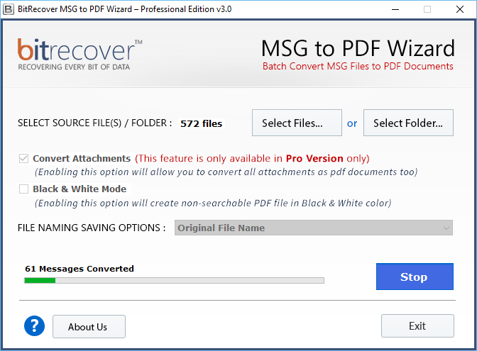 Convert .msg to PDF 3.0 full