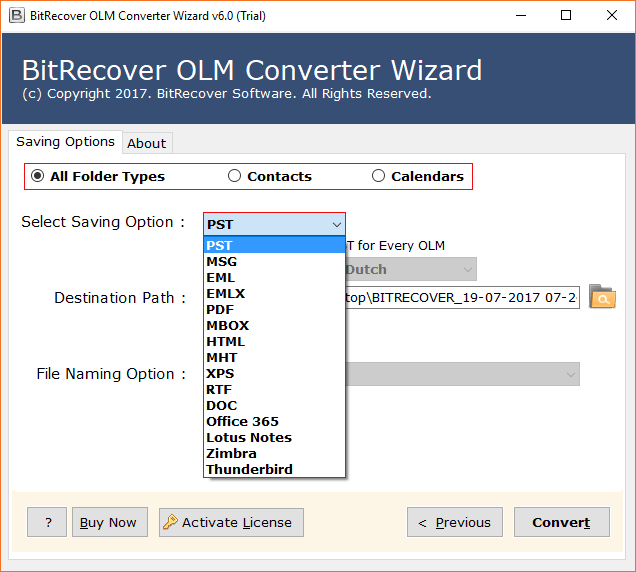 Mac OLM to Zimbra Converter screenshot