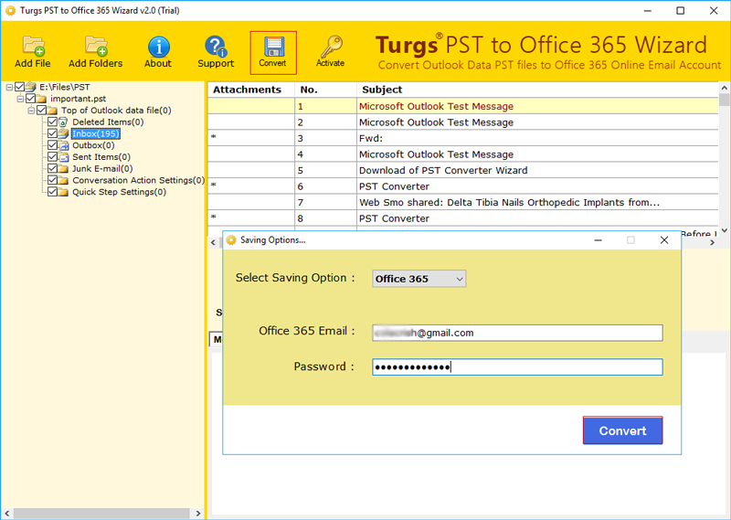 PST to Office 365 importer