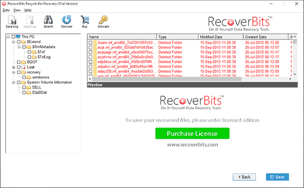 Click to view Recycle Bin Recovery 2.0 screenshot
